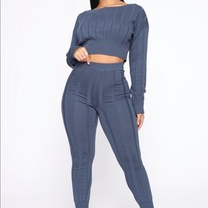 Fashion Nova Two Piece Crop top legging set
